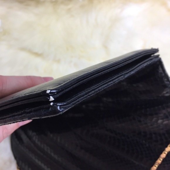 Rare Vintage VTG Mello Nary Black Leather Clutch - Picture 7 of 8